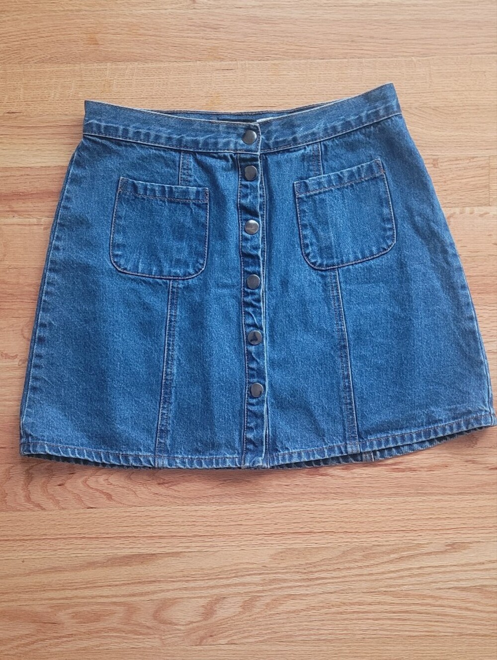 BDG Denim Button-Front Mini Skirt
